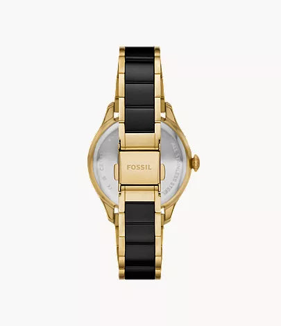 Gilmore 38mm Three-Hand Date Gold-Tone and Black Ceramic Watch