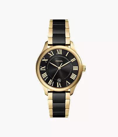 Gilmore 38mm Three-Hand Date Gold-Tone and White Ceramic Watch L7