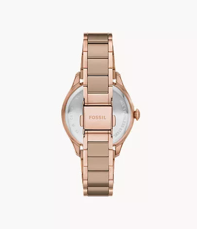Gilmore 38mm Three-Hand Date Rose Gold-Tone and Brown Ceramic Watch