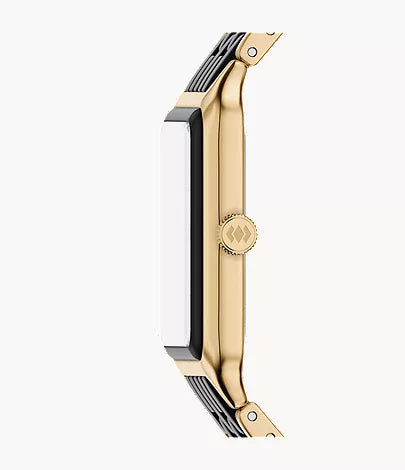 Raquel 26mm Three-Hand Date Gold-Tone Stainless Steel and Black Ceramic Watch