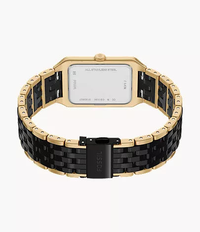 Raquel 26mm Three-Hand Date Gold-Tone Stainless Steel and Black Ceramic Watch