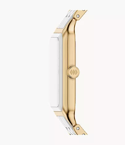 Raquel 26mm Three-Hand Date Gold-Tone Stainless Steel & White Ceramic Watch