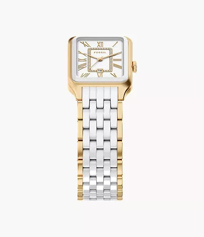 Raquel 26mm Three-Hand Date Gold-Tone Stainless Steel & White Ceramic Watch