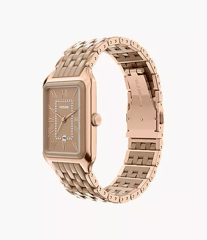 Raquel 26mm Three-Hand Date Rose Gold-Tone Stainless Steel & Salted Caramel Ceramic Watch