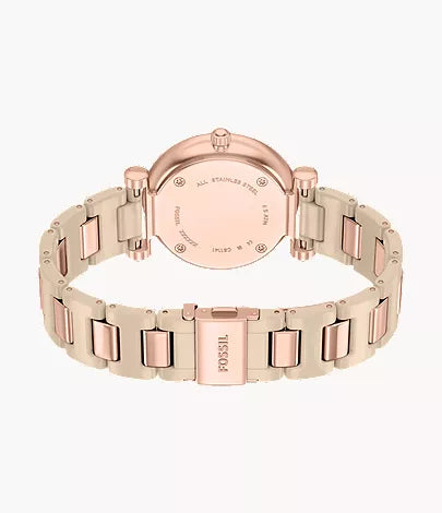Carlie 38mm Three-Hand Salted Caramel Ceramic and Rose Gold-Tone Stainless Steel Watch