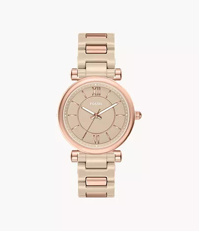 Carlie 38mm Three-Hand Red Ceramic and Rose Gold-Tone Stainless Steel Watch L2