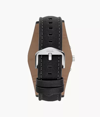 Coachman 45mm Chronograph Black Leather Watch