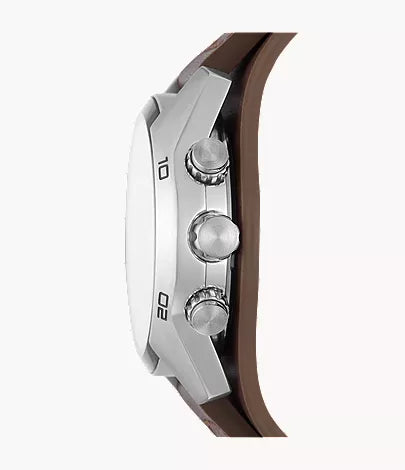 Coachman 45mm Chronograph Brown Leather Watch