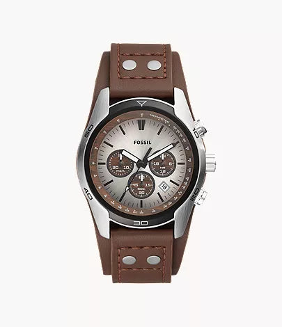 Coachman 45mm Chronograph Black Leather Watch X0