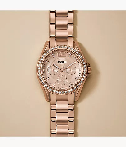 Riley 38mm Multifunction Rose Gold-Tone Stainless Steel Watch