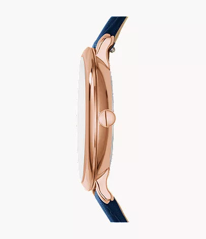 Jacqueline 36mm Navy Leather Watch