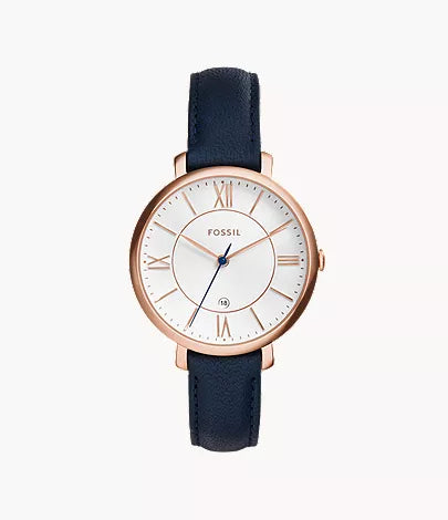 Jacqueline 36mm Navy Leather Watch