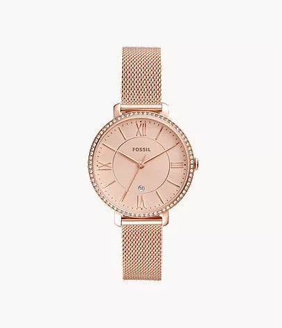 Jacqueline 36mm Three-Hand Date Rose Gold-Tone Stainless Steel Watch