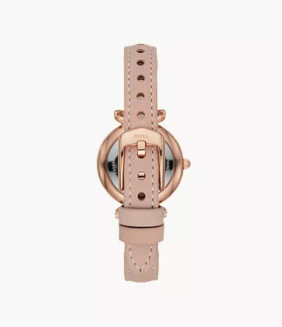 Carlie Mini 28mm Three-Hand Blush Leather Watch
