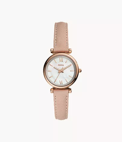 Carlie Mini 28mm Three-Hand Navy Leather Watch X3