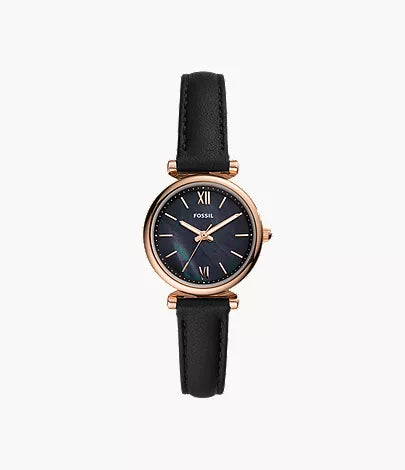 Carlie Mini 28mm Three-Hand Navy Leather Watch X3