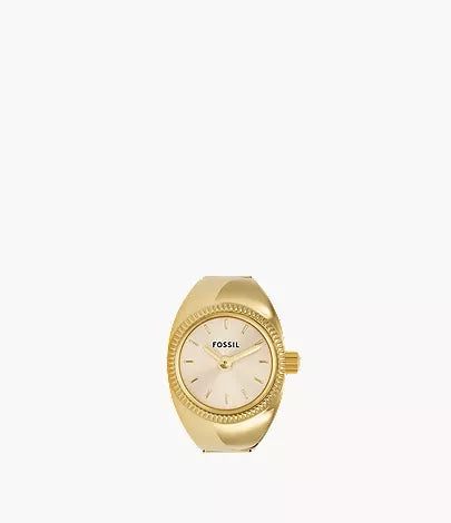 Watch Ring 15mm Two-Hand Gold-Tone Stainless Steel