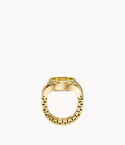 Watch Ring 15mm Two-Hand Gold-Tone Stainless Steel