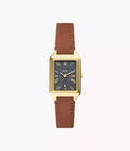 Raquel 23mm Three-Hand Date Medium Brown Leather Watch