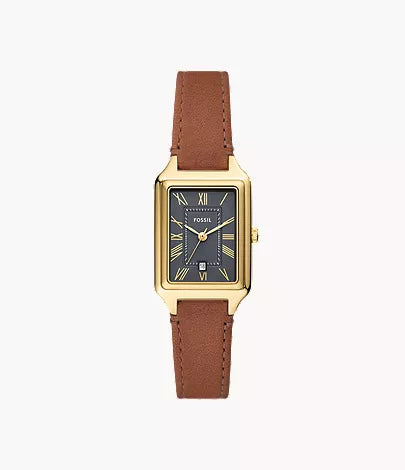 Raquel 23mm Three-Hand Date Medium Brown Leather Watch