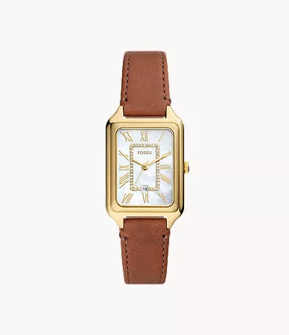 Raquel 26mm Three-Hand Date Medium Brown Leather Watch