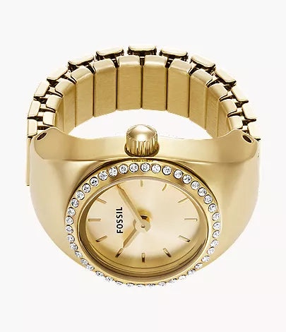 Watch Ring 15mm Two-Hand Gold-Tone Stainless Steel