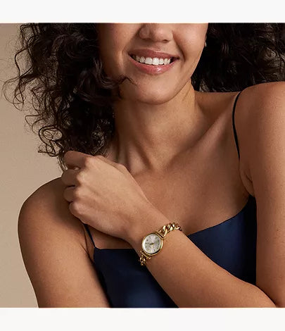 Carlie Mini 28mm Three-Hand Gold-Tone Stainless Steel Watch