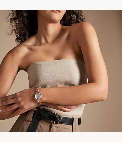 Carlie Mini 28mm Three-Hand Rose Gold-Tone Stainless Steel Watch