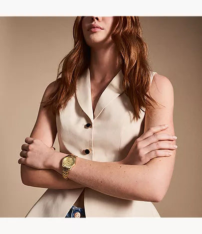 Scarlette 33mm Three-Hand Date Gold-Tone Stainless Steel Watch