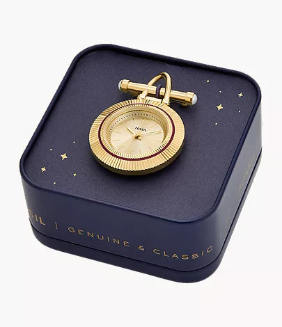 Scarlette 35mm Three-Hand Gold-Tone Stainless Steel Watch Brooch