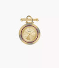 Scarlette 35mm Three-Hand Gold-Tone Stainless Steel Watch Brooch