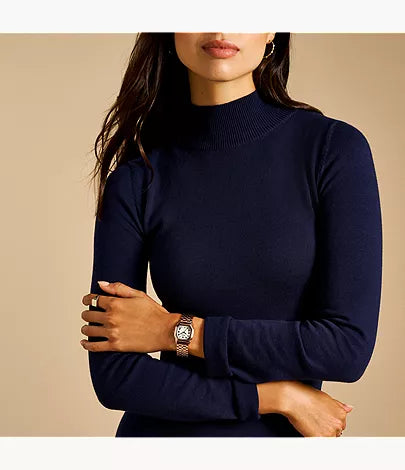 Harlow 27mm Three-Hand Rose Gold-Tone Stainless Steel Watch