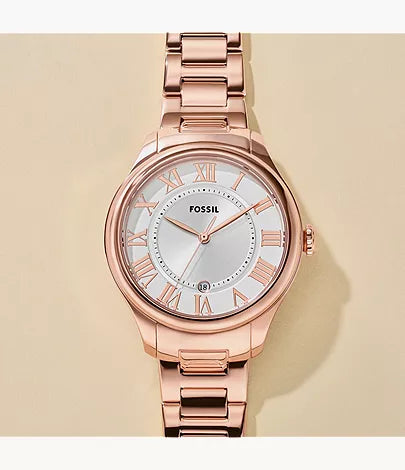 Gilmore 38mm Three-Hand Date Rose Gold-Tone Stainless Steel Watch