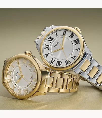 Gilmore 38mm Three-Hand Date Gold-Tone Stainless Steel Watch