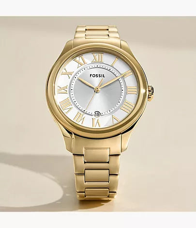 Gilmore 38mm Three-Hand Date Gold-Tone Stainless Steel Watch