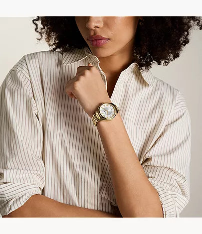 Gilmore 38mm Three-Hand Date Gold-Tone Stainless Steel Watch