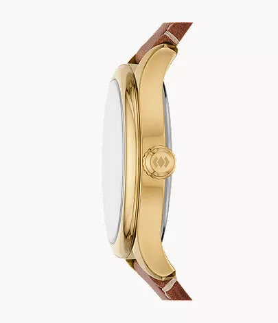 Gilmore 38mm Three-Hand Date Medium Brown Leather Watch