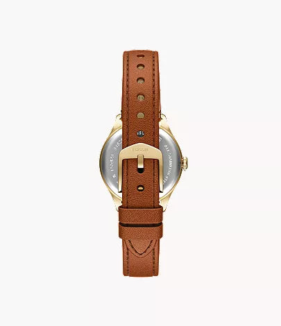 Gilmore 28mm Three-Hand Brown Leather Watch