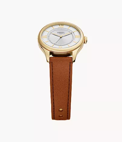 Gilmore 28mm Three-Hand Brown Leather Watch