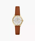 Gilmore 28mm Three-Hand Brown Leather Watch