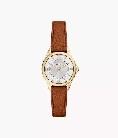 Gilmore 28mm Three-Hand Brown Leather Watch