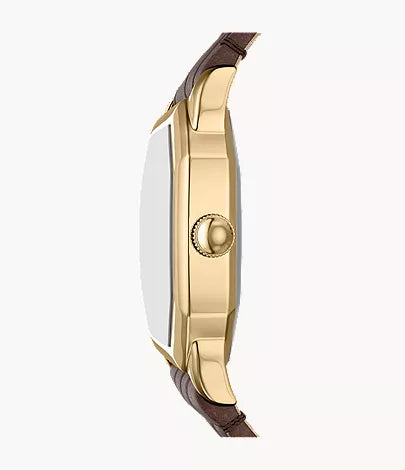 Harlow 27mm Three-Hand Brown Croco Leather Watch