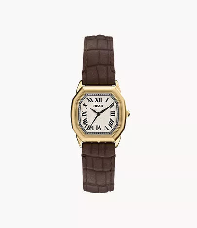 Harlow 27mm Three-Hand Medium Brown Leather Watch Z1
