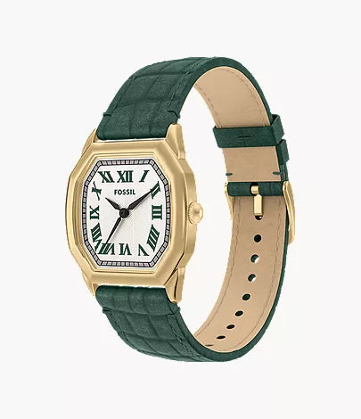 Harlow 27mm Three-Hand Green Croco Leather Watch