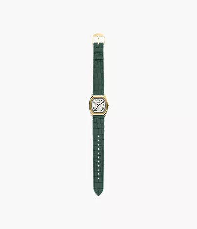 Harlow 27mm Three-Hand Green Croco Leather Watch