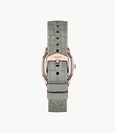 Harlow 27mm Three-Hand Gray Croco Leather Watch