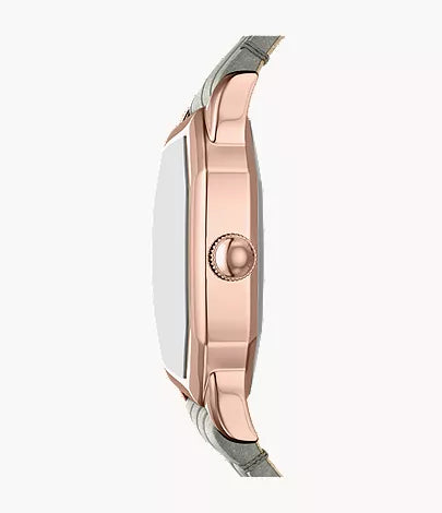 Harlow 27mm Three-Hand Gray Croco Leather Watch