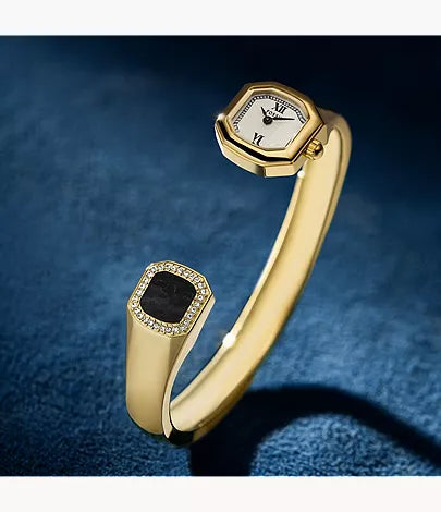 Harlow 16mm Two-Hand Gold-Tone Stainless Steel Watch Bangle