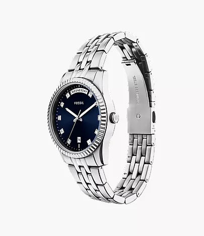 Scarlette 34mm Three-Hand Day-Date Stainless Steel Watch