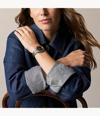 Scarlette 34mm Three-Hand Day-Date Two-Tone Stainless Steel Watch